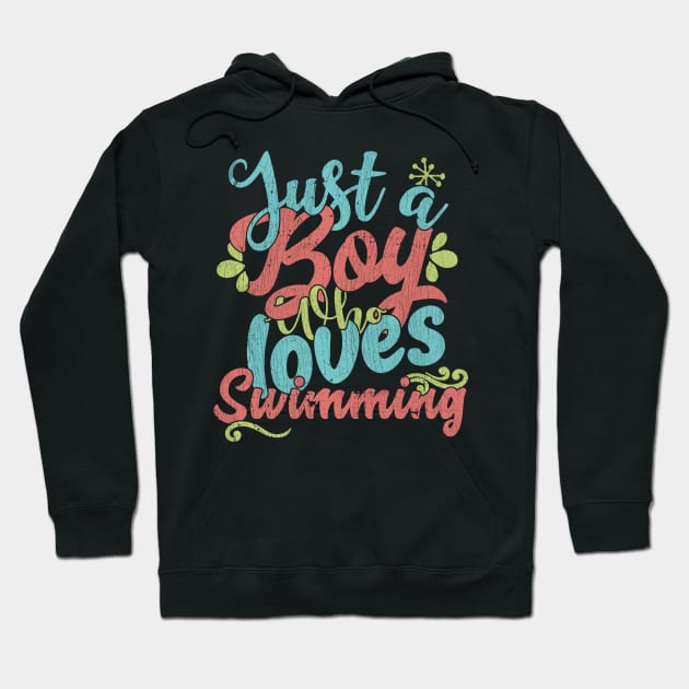 Just A Boy Who Loves Swimming Gift graphic Hoodie by theodoros20